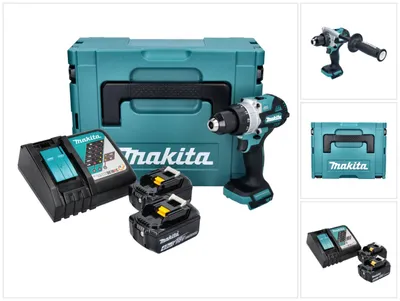 Produktbild von Makita DHP 486 RMJ Akku Schlagbohrschrauber 18 V 130 Nm Brushless + 2x Akku 4,0 Ah + Ladegerät + Makpac