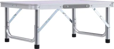Obrázok produktu pre vidaXL Skladací kempingový stôl biely hliník 60x45 cm