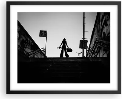 Produktbild von Gerahmtes Poster - Schwarzer Rahmen - Schatten Fotografie Treppen - 50x40 cm - Wand Bild - Wanddeko - Wandbilder - Kunstposter - Wandposter - Bilderrahmen - Bilder - Kunstdruck - P2BAA50x40-4365