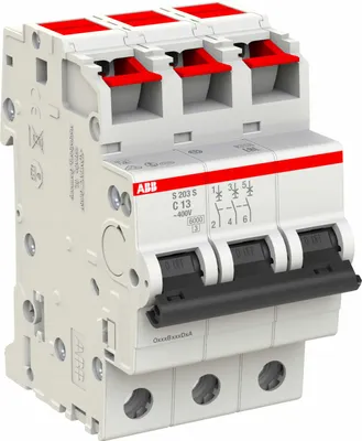 Image de ABB Disjoncteur de protection de circuit S203S-C13, C-Char., 6 kA, 13 A, 3 pôles