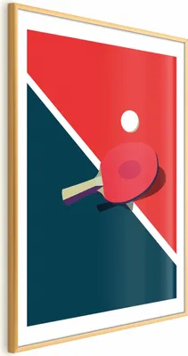 Produktbild von Posterpapier Poster - Table Tennis - Ball and Racket on a Table 40x60 cm Abstrakt i-B-10056-ao-a