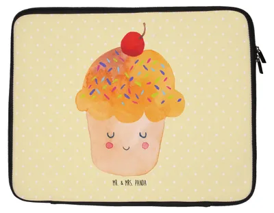 Produktbild von Mr. & Mrs. Panda Laptop Hülle Cupcake 27 x 36 cm - Gelb Pastell - Geschenk, Notebook Tasche, Koch, Cupcakes, Wunder, Laptophülle, Küche Deko, Lustige Sprüche, Muffin