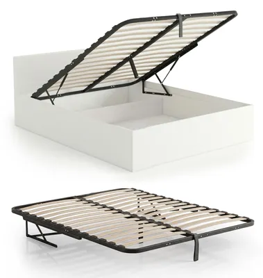 Produktbild von Metall Lattenrost mit Gasdruckfeder fuer Betten 28 Leisten Geteilt 140x200 cm