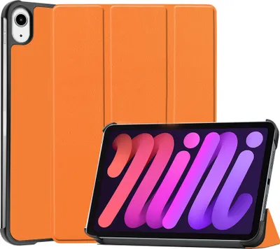 Produktbild von Schutzhülle für Apple iPad Mini 6 8.3" / Apple iPad Mini 7 (A17) Pro 8.3 Zoll (2024/2021) Smart Cover Etui Tasche Case Hülle Wake Up Sleep - ORANGE