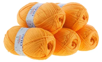 500g Strickgarn CILKA by VLNIKA Klassikgarn Strickwolle mit Schimmereffekt, orange