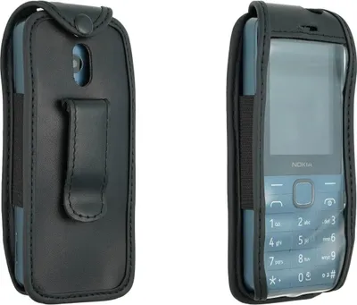 Obrázok produktu pre caseroxx kožené puzdro s klipom na opasok kompatibilné s Nokia 235 4G (2024) / 215 4G (2024) / 220 4G (2024) z pravej kože, puzdro s klipom na opasok a priezorom