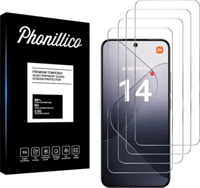 Immagine prodotto di Vetro temperato per Xiaomi 14 [4 pezzi] Pellicola protettiva dello schermo Antigraffio Vetro Resistente Phonillico®