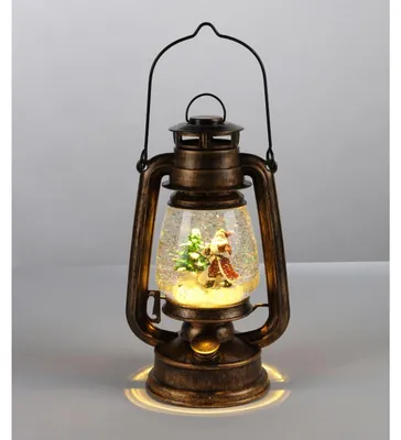 Produktbild von LED-Petroleumlampe Weihnachtsmann 34,5cm Schneekugel Weihnachtsbeleuchtung Deko