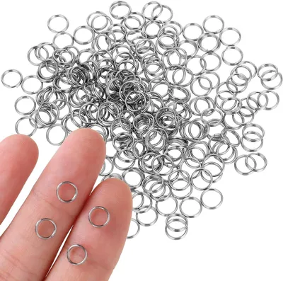Productafbeelding van Kleine sleutelringen - Dubbele lussen - Sieraden maken - Roestvrij staal - 300 stuks 6 mm - Zilver
