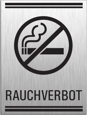 Produktbild von Warnschild - Rauchen verboten | 200 x 150 mm selbstklebend Aluminium Edelstahloptik