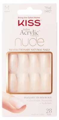 Immagine prodotto di KISS | Unghie artificiali French Kan07 - Lunghezza M - Manicure rapida - 28 pezzi per confezione