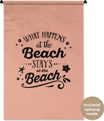 Produktbild von MuchoWow® Wandteppich Wandbehang Sommer - Zitat - Strand 90x135 cm Tapisserie Dekoration Wandtuch - Baumwolle - Wandskulptur