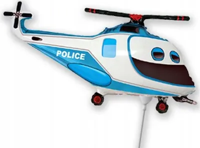 Immagine prodotto di palloncino in foil FX da 14" - "Elicottero della polizia" blu