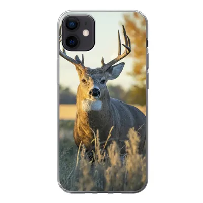Produktbild von MuchoWow® Handyhülle Schutzhülle Hülle für iPhone 12 mini Hirsche - Gras - Herbst - Geweih - Natur - Tiere Silikon Softcase Handy Hülle - Bild