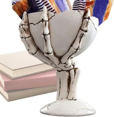Produktbild von Skelett-Hand Bonbonschale Harzmaterial | Halloween Servierschale Gruselige Hausbar Tischdekoration für Innenbereich Zuhause Küche Tischplatte Mittelpunkt-Deko