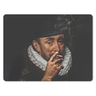 Produktbild von MuchoWow® Mauspad Mousepad Wilhelm von Oranien - Adriaen Thomasz - Zigaretten 23x19 cm - Mousepads - Maus Mat - Pad - Mausunterlage - Schreibtischunterlage - Mauspad