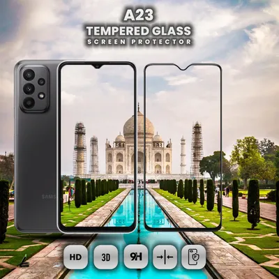 Produktbild von 1-Pack Samsung Galaxy A23 Displayschutzfolie - Gehärtetes Glas 9H - Super Qualität 3D