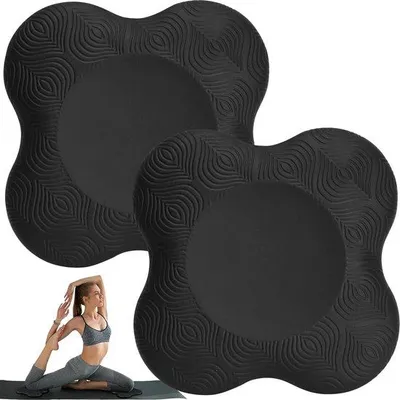Zdjęcie produktu dla 2 sztuki ochraniaczy na kolana do jogi, 20 x 20 cm, podkładki pod kolana, antypoślizgowe, z gumy technicznej, ochrona kolan i łokci, odporne na zużycie, chronią kolana, czarne