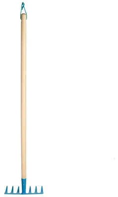 Produktbild von Esschert Design Kinderharke Blau - Holz & Metall