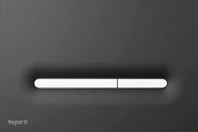 Produktbild von veporit Betätigungsplatte LINE Platte schwarz matt / Taster chrom glänzend