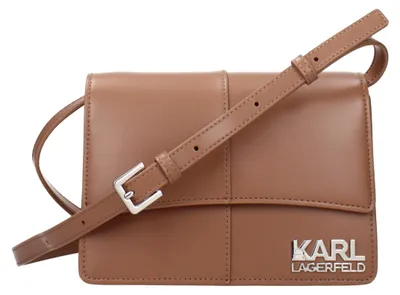 Produktbild von Karl Lagerfeld Klappentasche Polyurethanbraun glatt KARL-Schriftzug