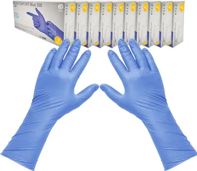Produktbild von Nitrilhandschuhe Größe S blau Ampri Blue 300 100 Stück Karton 10er-Packung