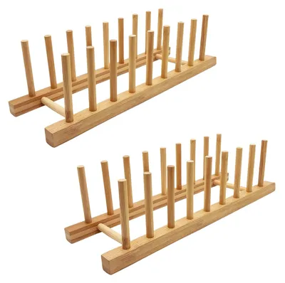 Image de Support en bambou pour ranger les ustensiles de cuisine, avec 8 compartiments