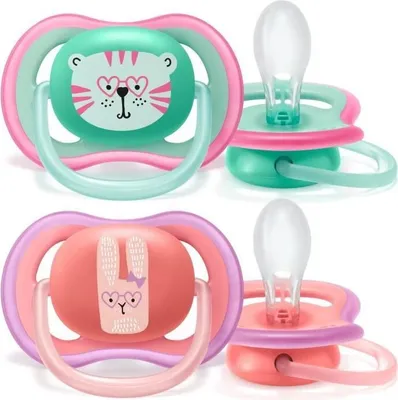 Immagine prodotto di Avent Succhietti Ultra Air 18M+ Femmina Giraffa-Riccio 2 Pezzi