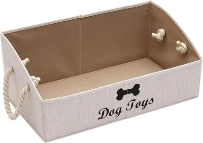 Image de Boîte à jouets pour chat domestique, boîte à jouets pliable pour chat, rangement pour jouets de chat, accessoires et équipements - Blanc
