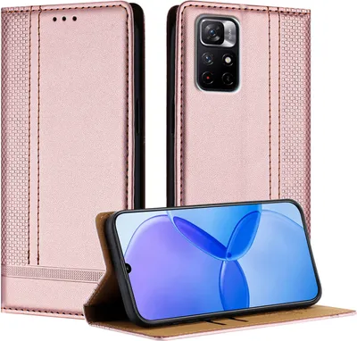 Produktbild von Handyhülle für Xiaomi Poco M4 Pro 5G Leder Flip Klappbare Schutzhülle mit Standfunktion Pink