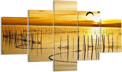Produktbild von Bild auf Leinwand - Leinwandbild - See Vogel Wasser - 125x70cm - Wand Bild - Wanddeko - Wandbilder - Leinwanddruck - Bilder - Kunstdruck - Wanddekoration - Leinwand bilder - Wandkunst - EA125x70-3616