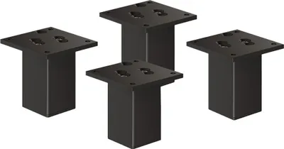 Produktbild von 4er Set sossai Aluminium Möbelfüße 100mm in Schwarz Schrankfüße Sockelfüße
