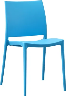 Produktbild von CLP Gartenstuhl Meton mit Lehne stapelbar wetterfest UV-beständig bis 150 kg blau
