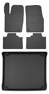 Produktbild von Gummimatten + Kofferraumwanne für Jeep Grand Cherokee WK2 2010-2018 – Schwarz, passgenau – Wielganizator SolidPRO