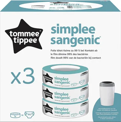 Zdjęcie produktu dla Tommee Tippee Sangenic Simplee, Wkład kasetowy, Pudełko, Sangenic Simplee