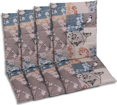 Produktbild von GO-DE Textil, Sesselauflage Mittellehner, 4er-Set, Farbe: taupe, Maße ca.: 108 cm x 48 cm x 5 cm