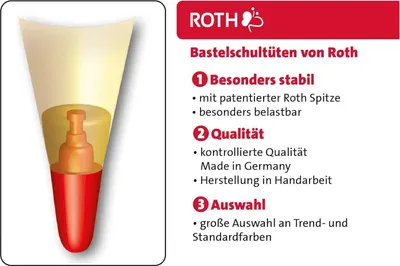 Zdjęcie produktu dla ROTH 667133 ROTH Bastelschultüte mit Verschluss, 700 mm, mint