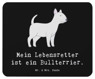 Produktbild von Mr. & Mrs. Panda Mouse Pad Bullterrier Lebensretter - Schwarz - Geschenk, computer mousepad, mauspad laptop