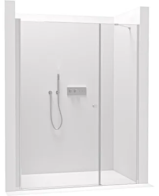Obrázek produktu pro Sprchové křídlové dveře Antelo s pevnou částí  L/P - 6 mm - chrom, transparentní sklo - 140(100+40)x190 cm