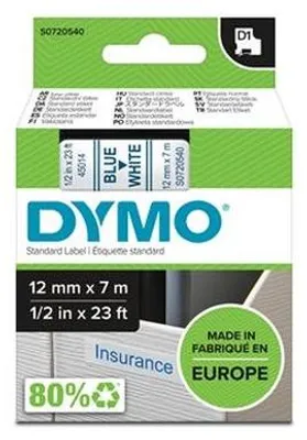 Obrázok produktu pre Páska do štítkovača, 12 mm x 7 m, DYMO "D1", biela-modrá
