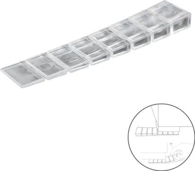 Obrázok produktu pre Wolfpack Cuñas Calza Muebles Ajustable / Recortable Transparente (Blister 9 Piezas)