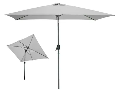 Image de Parasol inclinable rectangulaire gris clair 200x300x250 cm – Toile polyester résistante aux UV