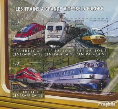 Produktbild von Briefmarken Zentralafrikanische Republik 2015 Mi 5865-5868 Kleinbogen (kompl. Ausgabe) postfrisch Hochgeschwindigkeitszüge
