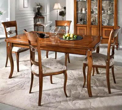 Obrázek produktu pro Essgarnitur Esstisch 4 x Stühle Set Klassischer Essgruppe 5tlg. Tische