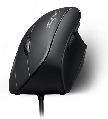 Image de Souris verticale ergonomique - Droitier - 1000/1600 DPI - USB - Noir