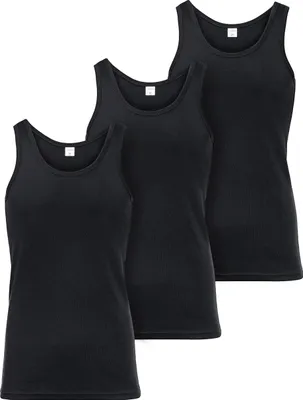 Image de Ladeheid - Débardeurs sans manches en coton pour homme, lot de 3 pièces LA40-258 (noir, M)