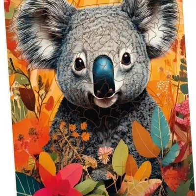 Imagen del producto de Rompecabezas de madera de koala – Formas únicas – 130 piezas.