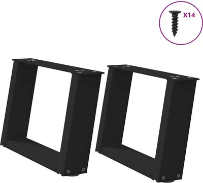 Productafbeelding van Salontafelpoten 2 st U-vormig 40x(30-31) cm staal zwart
