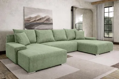 Produktbild von Kaiser Möbel Ecksofa, Sofa U form, Couch U form, Livorno U, stoff Poso, Gelb
