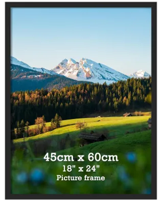 Zdjęcie produktu dla Rama na zdjęcia z aluminium, czarna, 45x60 cm, do zawieszenia na ścianie lub do postawienia